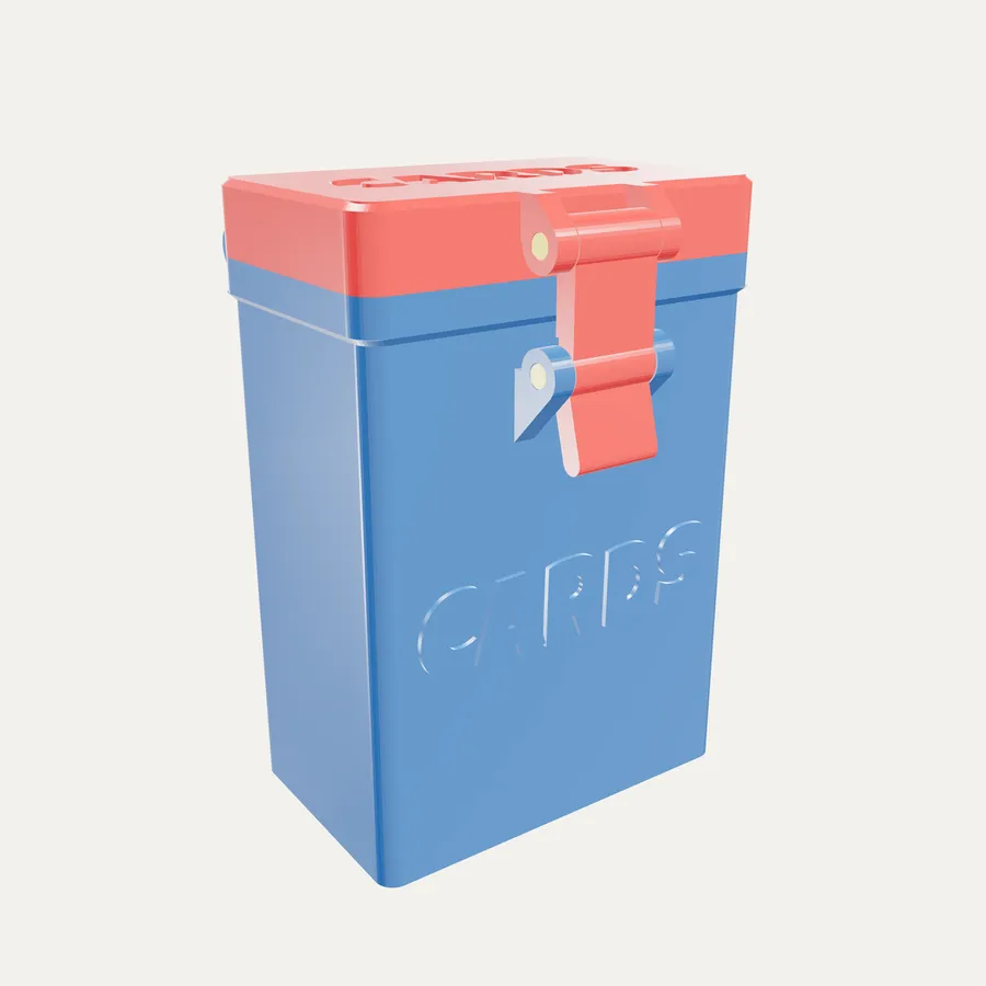 Card box with CARDS on the side