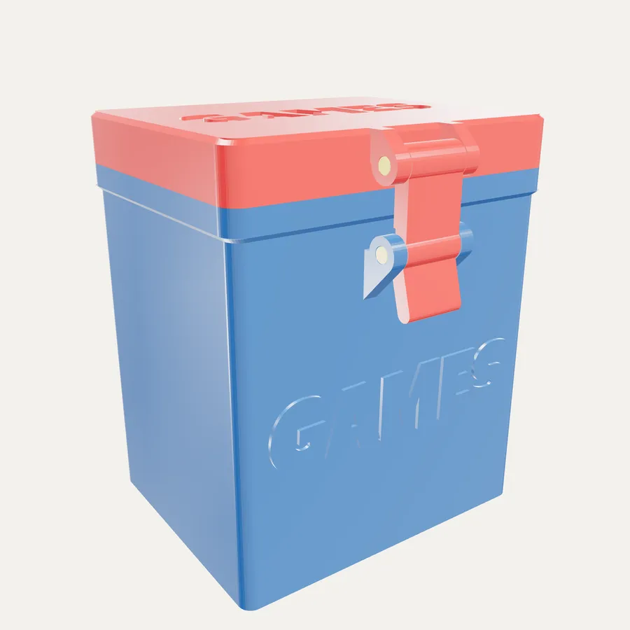 Large card box with GAMES on the side