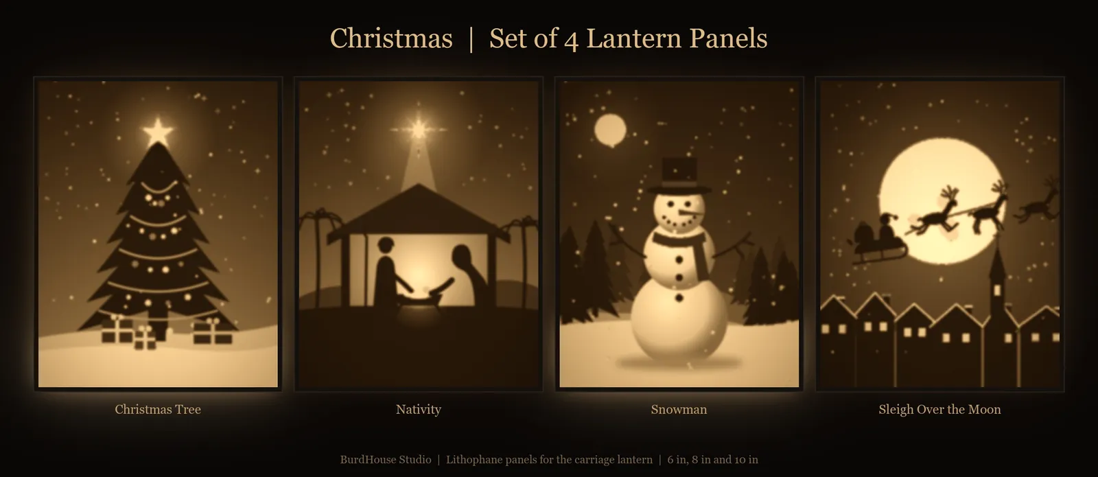 Christmas lithophane panels