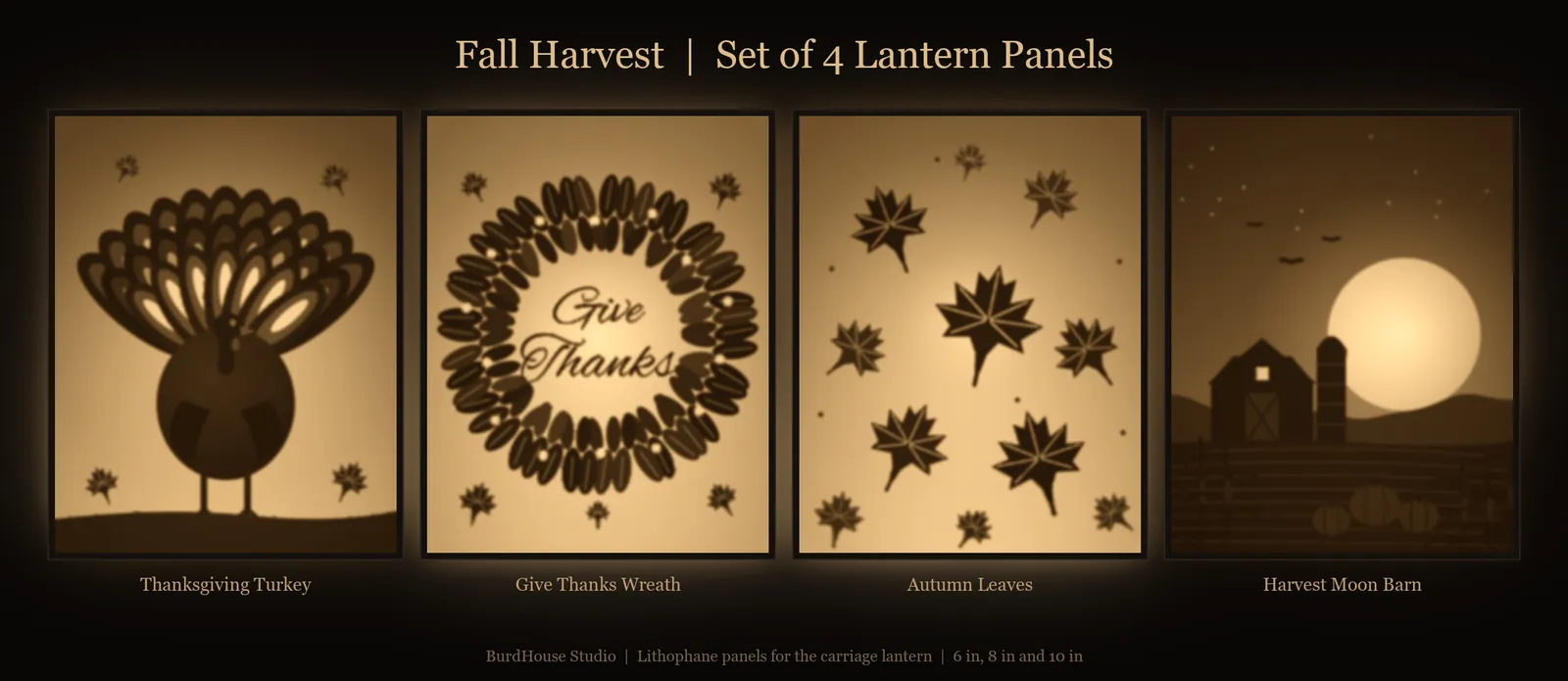 Fall & Thanksgiving lithophane panels