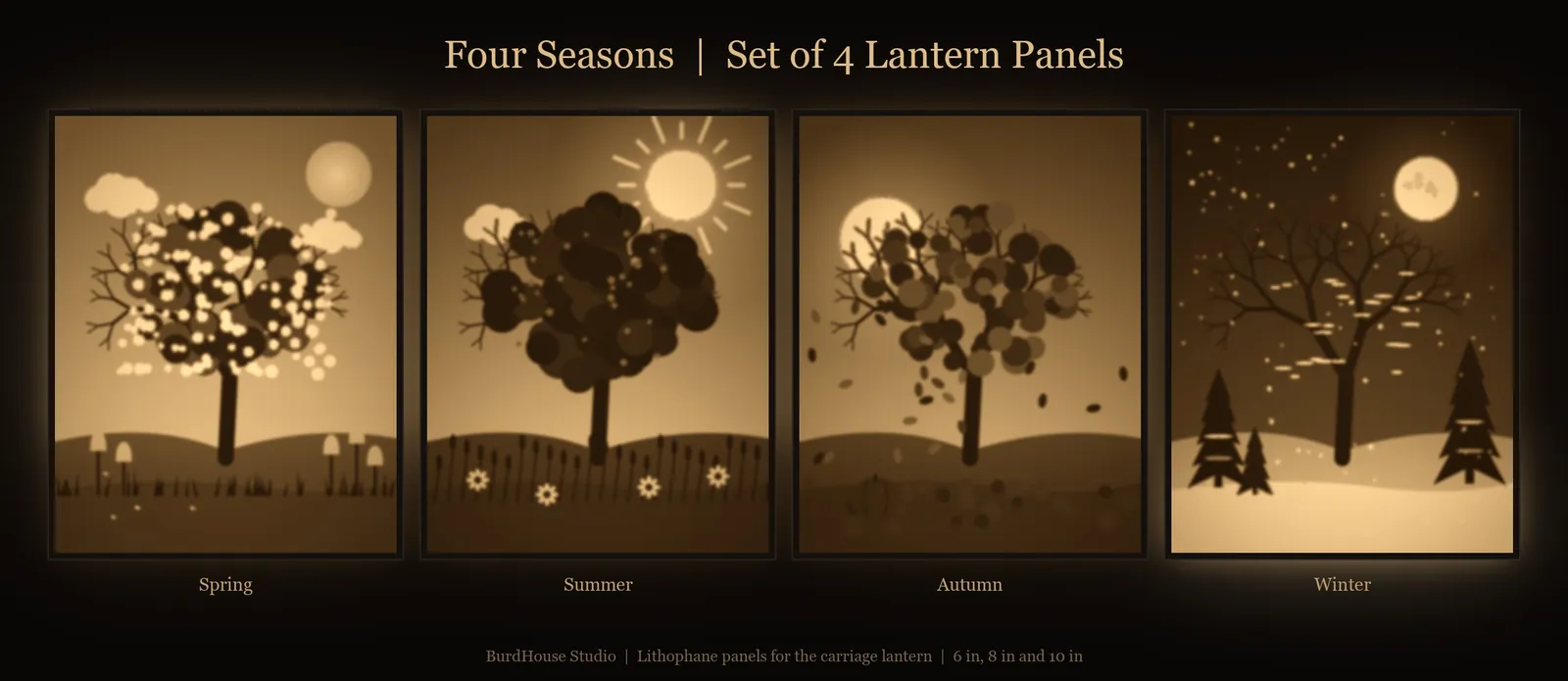 Four Seasons lithophane panels