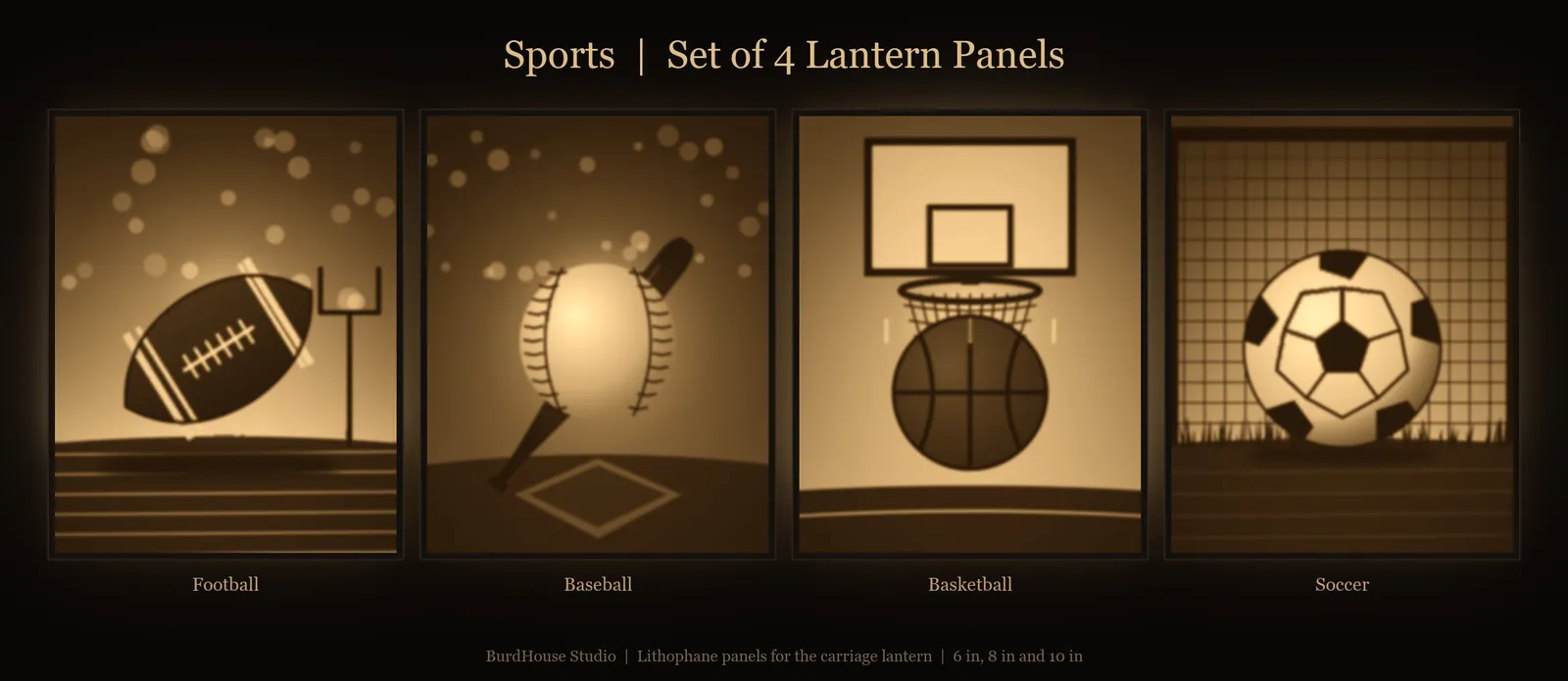 Sports lithophane panels