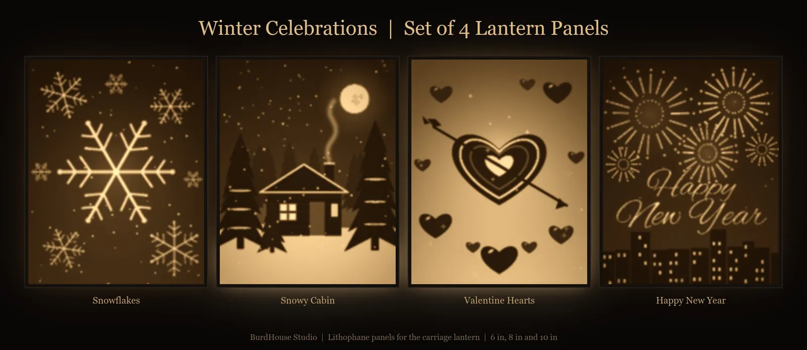 Winter & Holidays lithophane panels